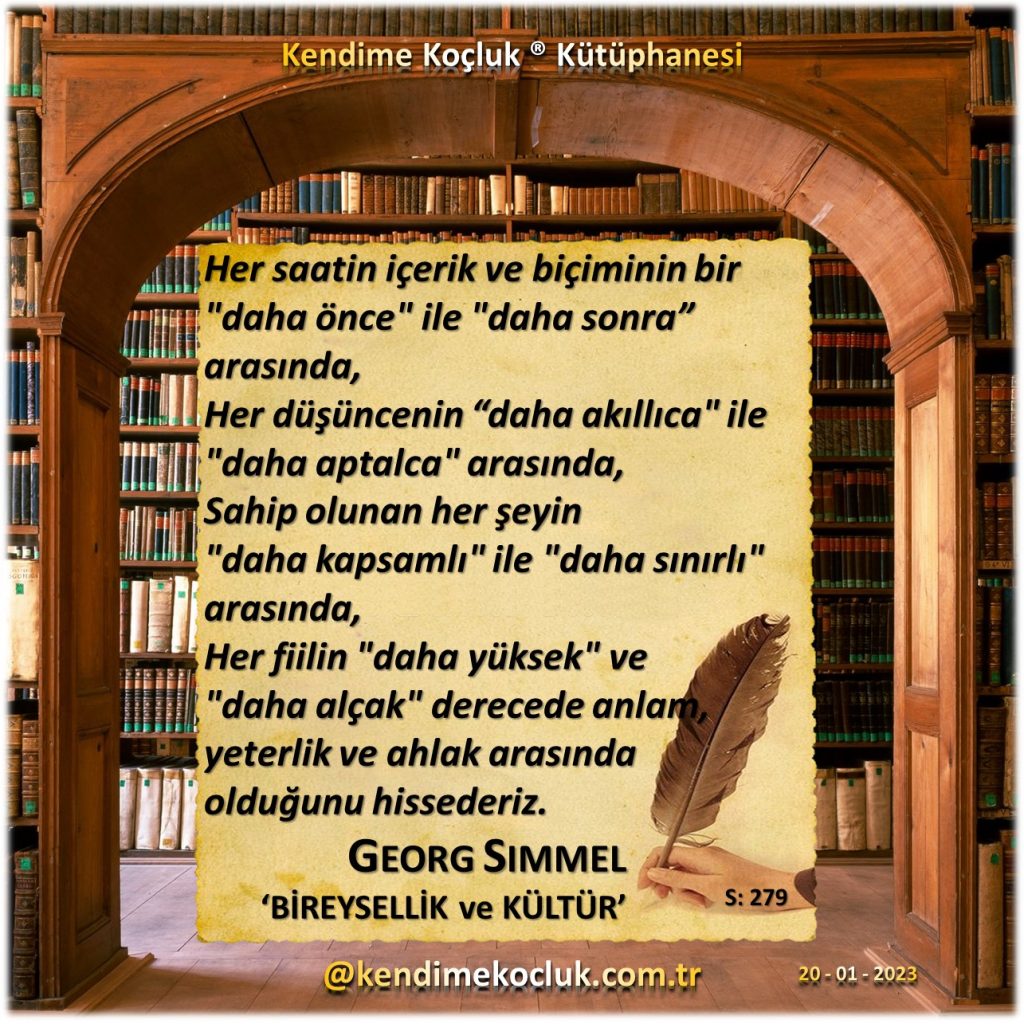 Kendime Koçluk Kütüphanesi - Georg Simmel - Bireysellik ve Kültür