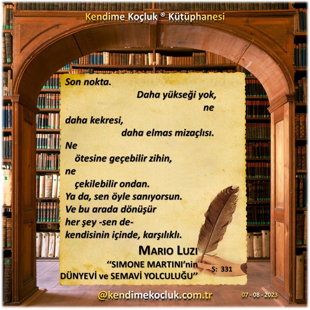 Kendime Koçluk Kütüphanesi - Mario Luzi  – Simone Martini’nin Dünyevî ve Semavî Yolculuğu – s: 331