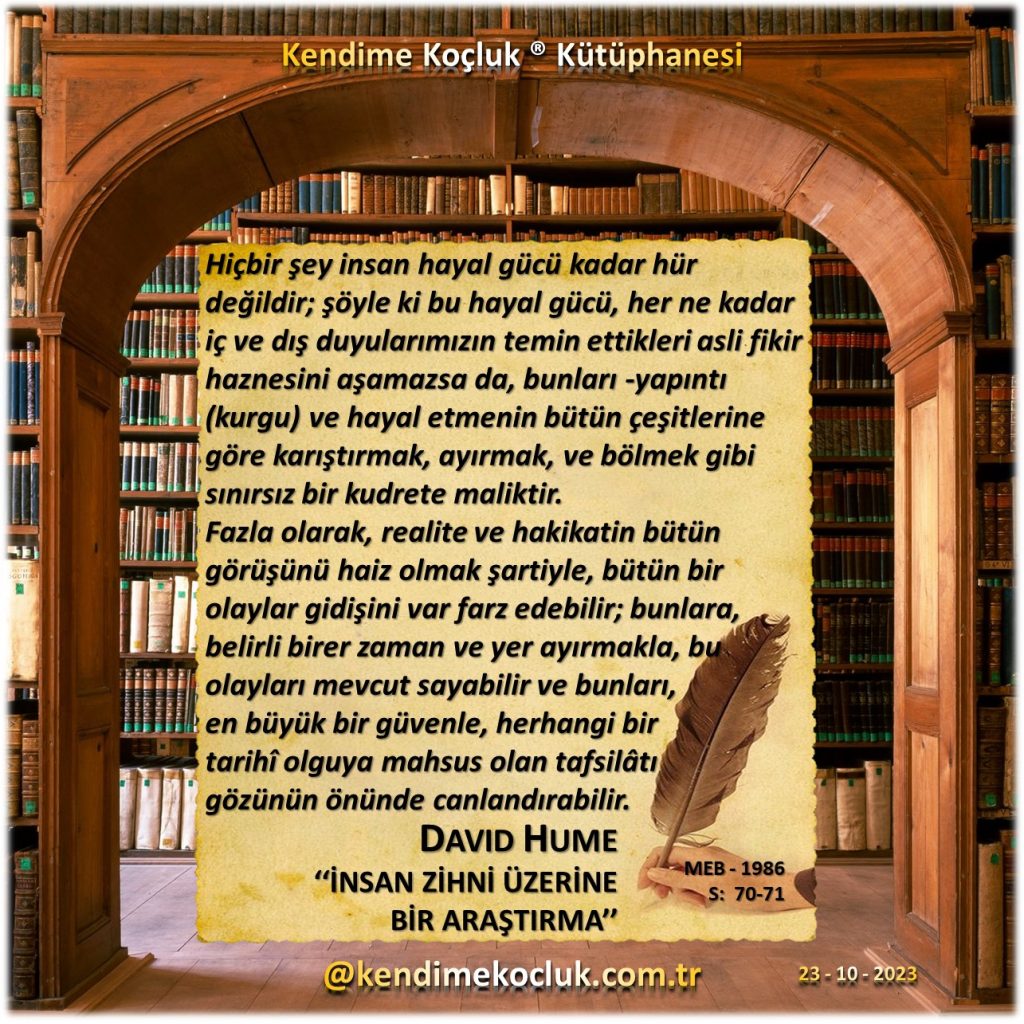 Kendime Koçluk ® Kütüphanesi / 072:
David Hume - İnsan Zihni Üzerine Bir Araştırma