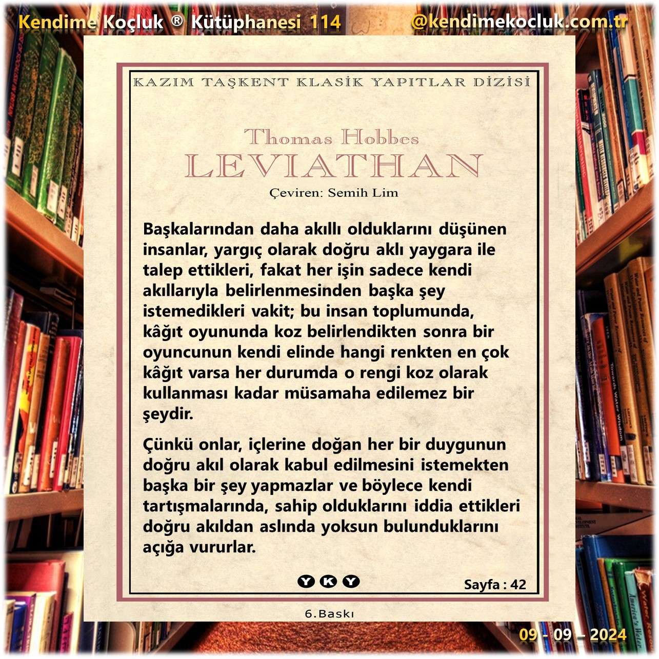 Kendime Koçluk Kütüphanesi 114 , Thomas Hobbes, Leviathan