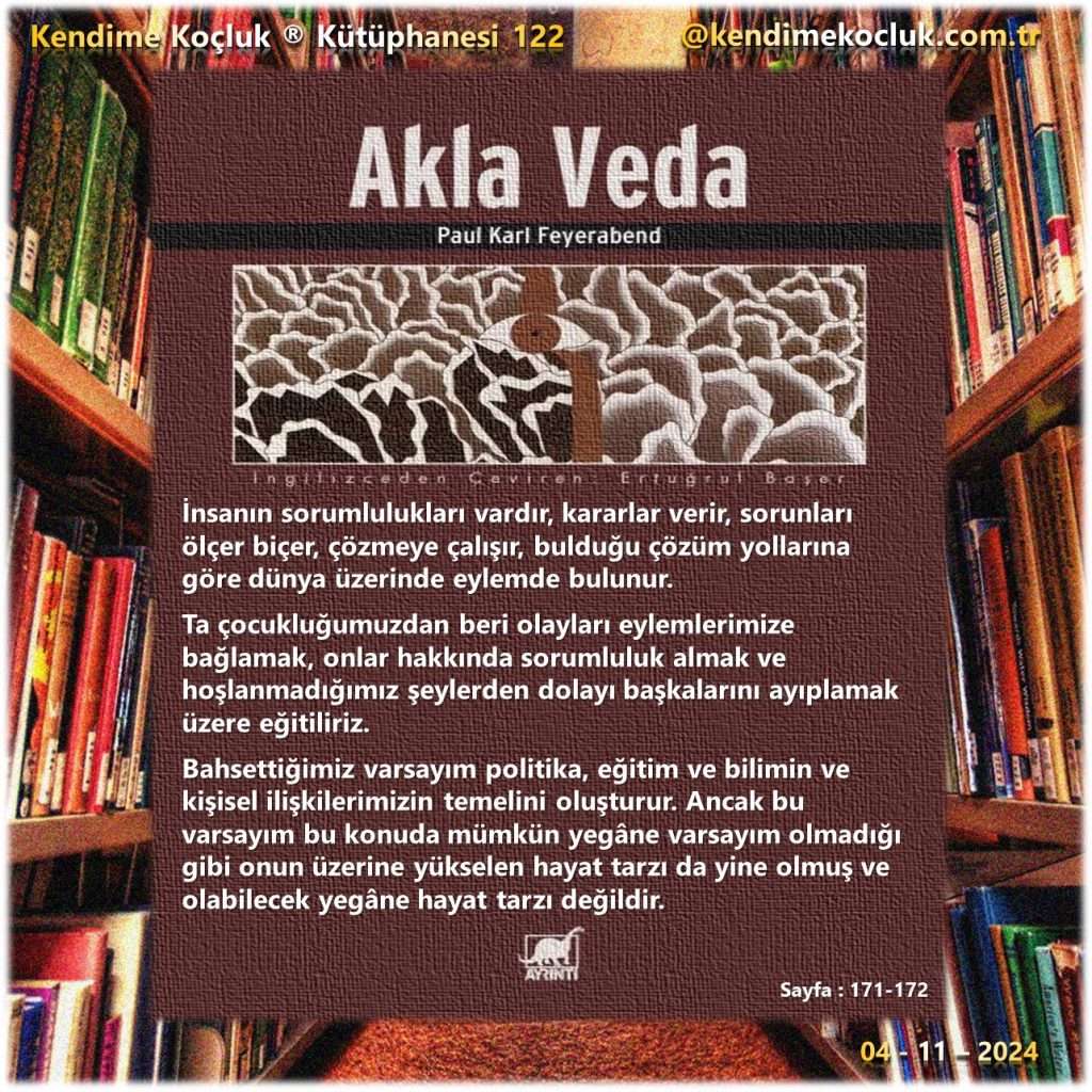 Paul Feyerabend, Akla Veda, Kendime Koçluk Kütüphanesi 122