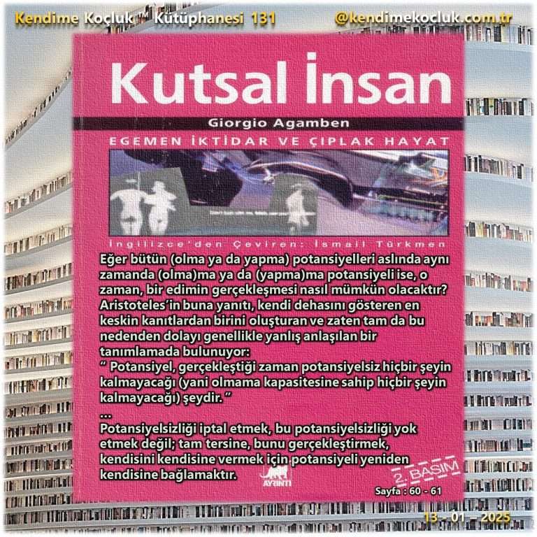 Kendime Koçluk Kütüphanesi 131 Giorgio Agamben Kutsal İnsan