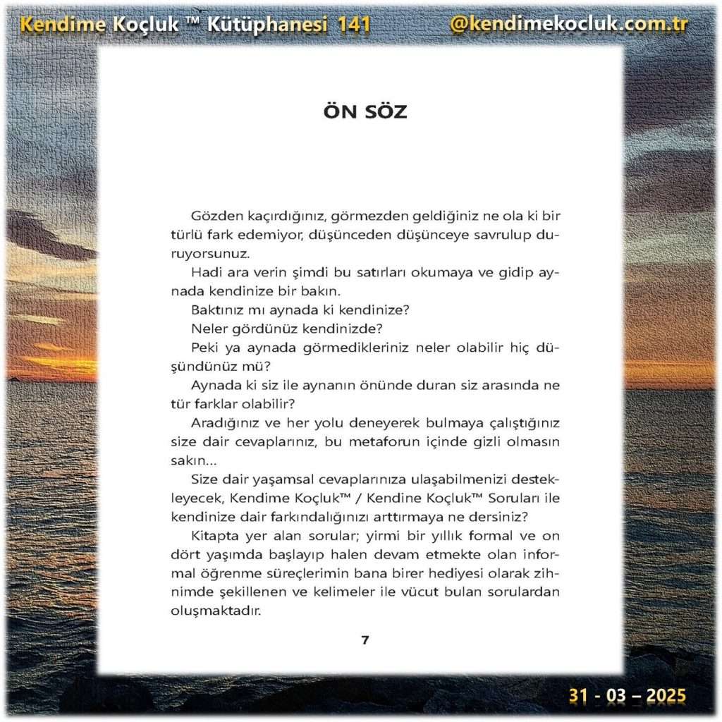 Kendime Koçluk Kütüphanesi 141 - Yücel Hakan Uzunoz - Kendime Koçluk Soruları - 3